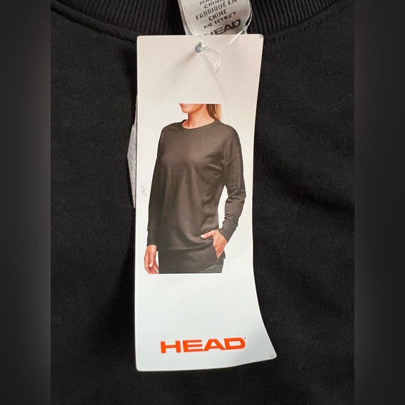 HEAD NWT Black Crewneck Sweatshirt Pullover Athletic Lounge Size Small - Picture 3 of 4